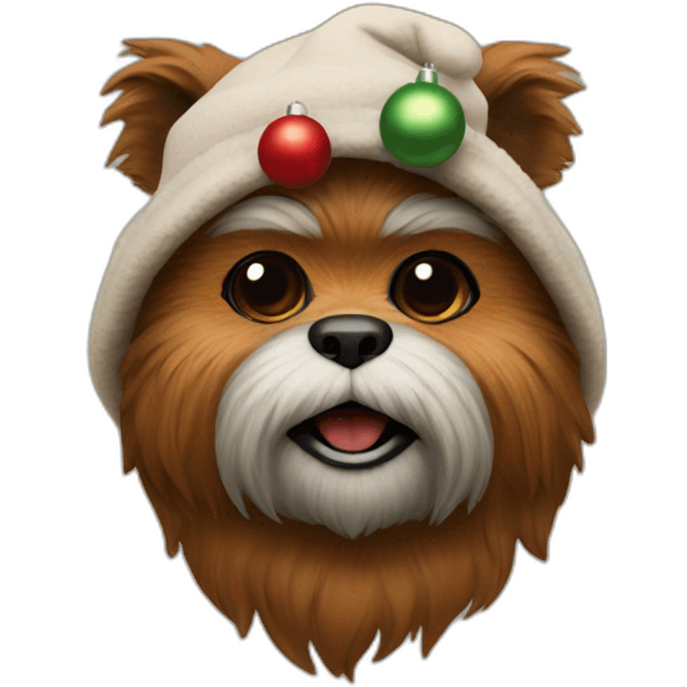 ewok with christmas hat emoji