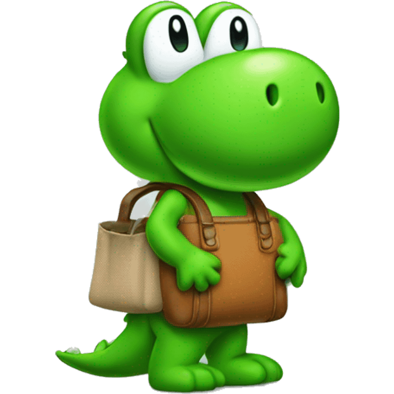 yoshi wearing bag costume emoji