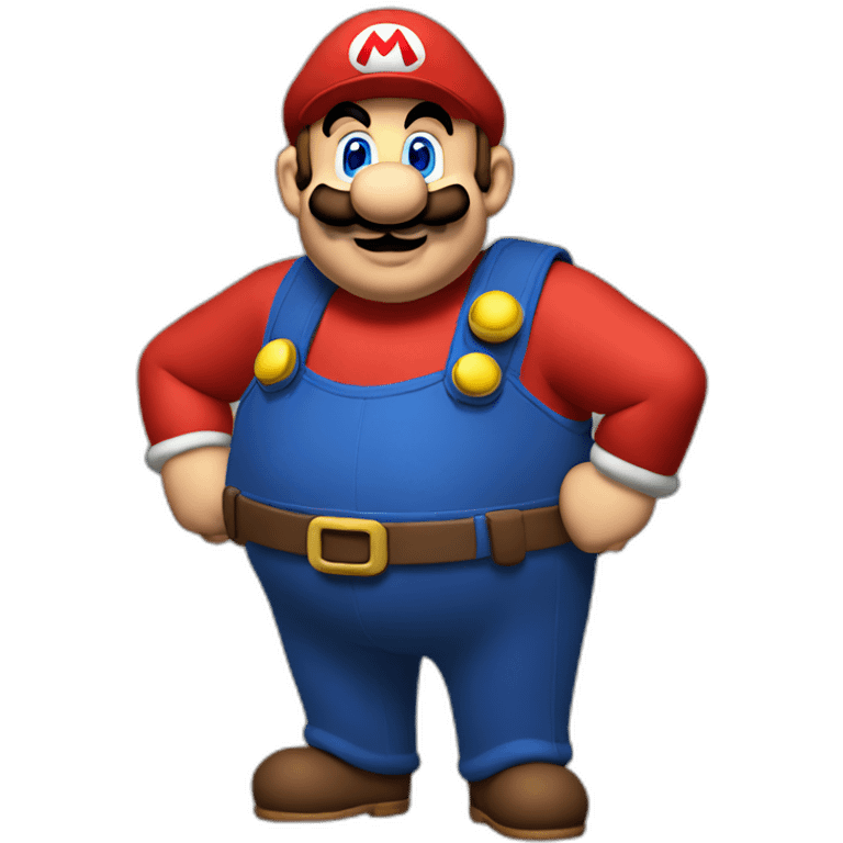 Mario with a big belly emoji