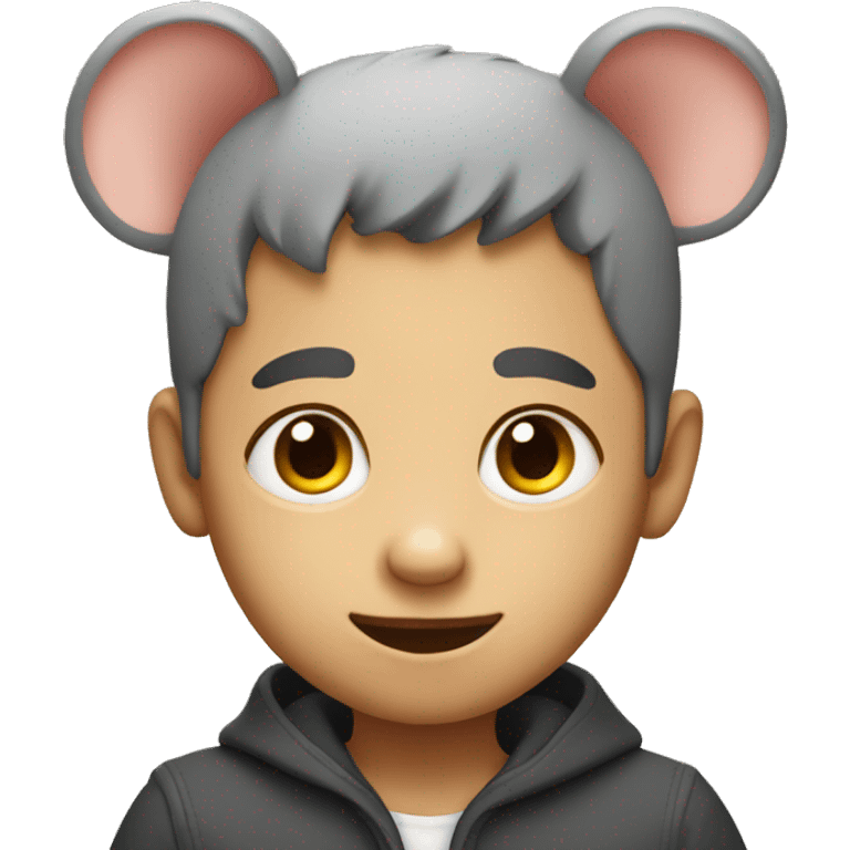 kid with rat ears holding an ipad emoji