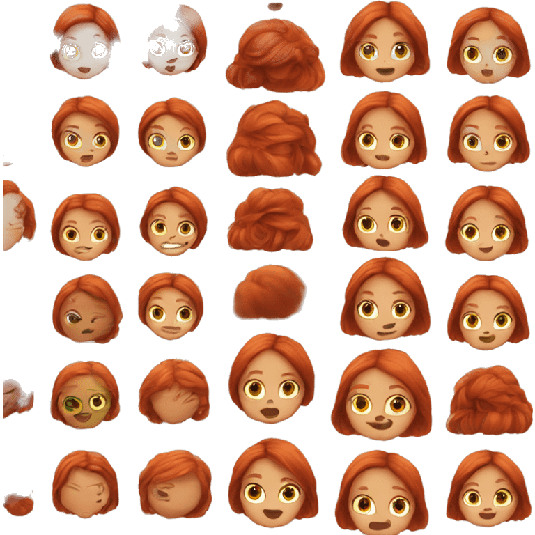 Red hair girl uaing iPhone emoji