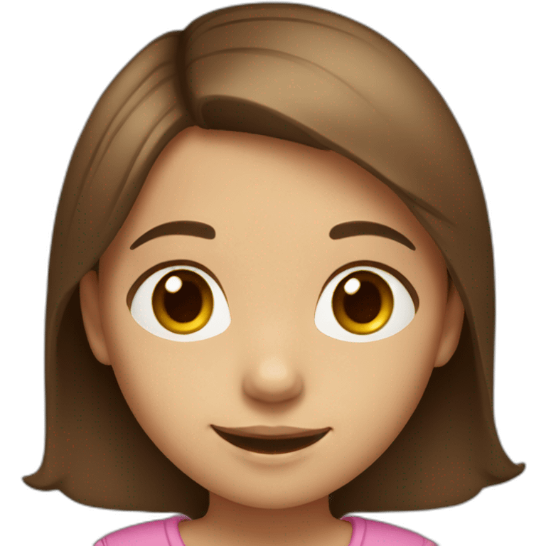 little girl with brown hair and brown to light skin smiling emoji