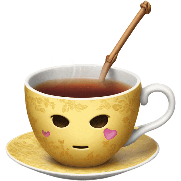 trendy tea with a stick emoji