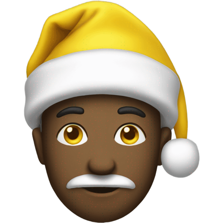 Black and Yellow Santa hat emoji