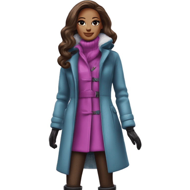 Dazzling Winter Barbie Enid Sinclair.  Wearing coat gloves boots  emoji