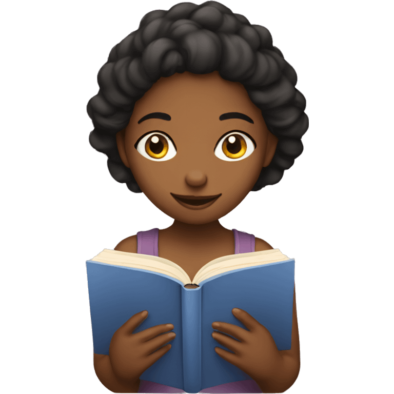 Girl reading lesbian book emoji