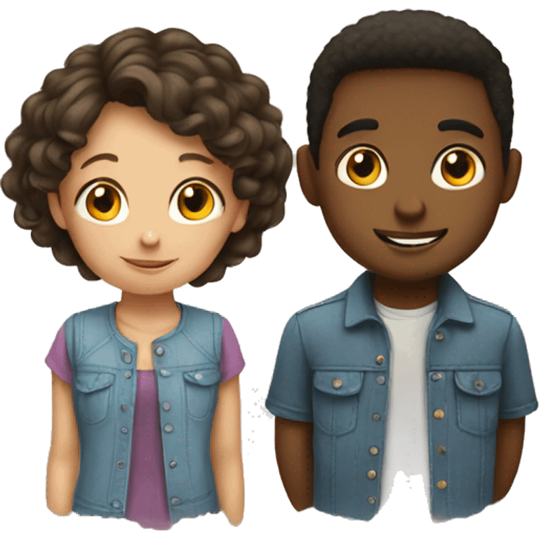 Girl and boy,best friends emoji