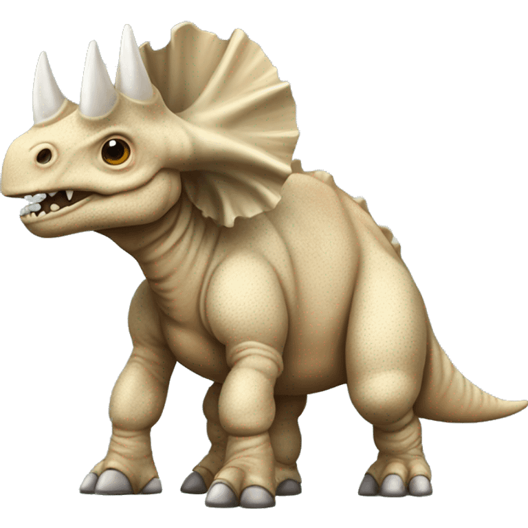 A Triceratops fossil with a tutu and point shoes emoji