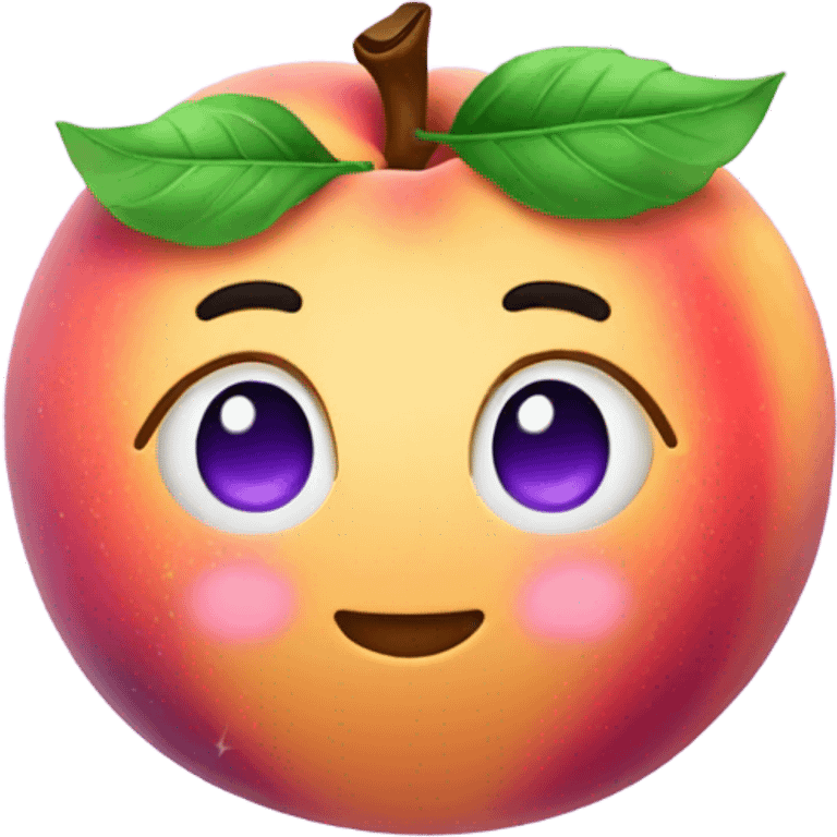 A purple sparkly peach emoji