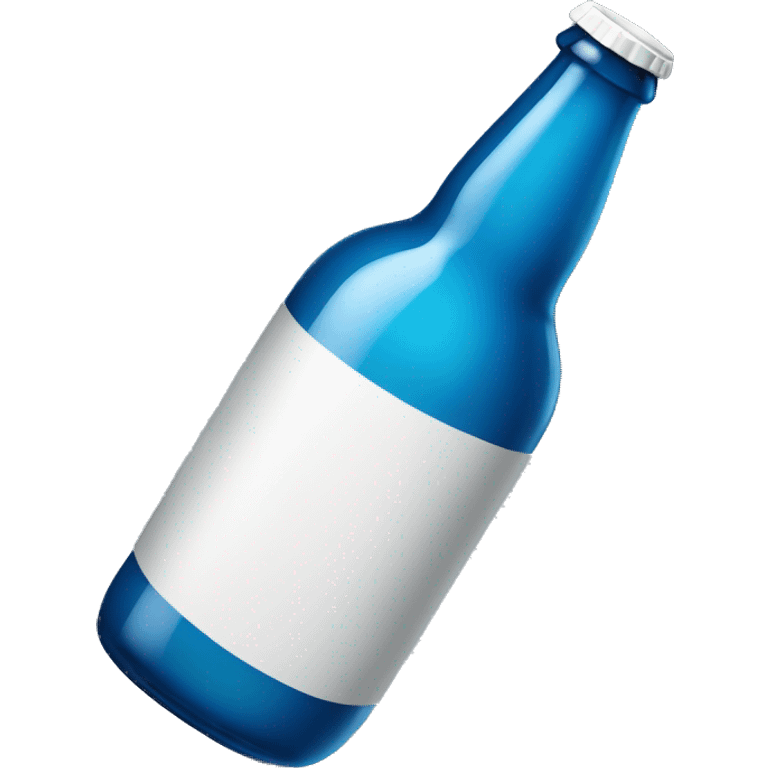 Blue beer bottle with white cap and no label emoji