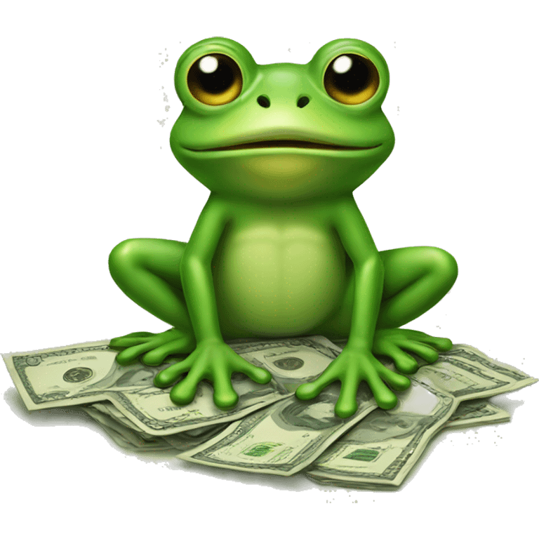 Frog with money emoji