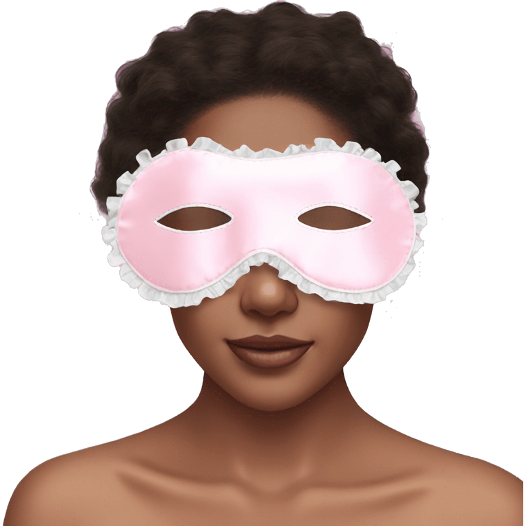 Light pink Frilly satin sleep mask  emoji