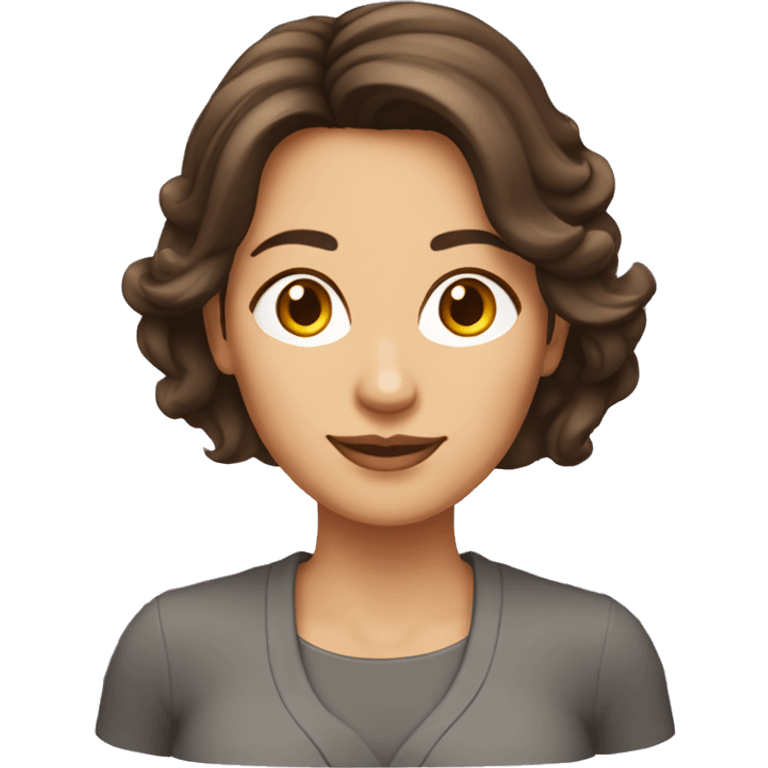 Femme 50 ans brune cheveux mi-long emoji