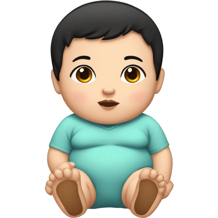 Cute fat baby with black hair  emoji