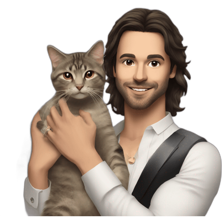 Singer Damiano David with cat emoji