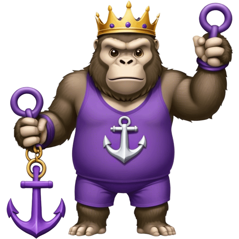 king kong wearing dockers jersey white and purple anchor emoji