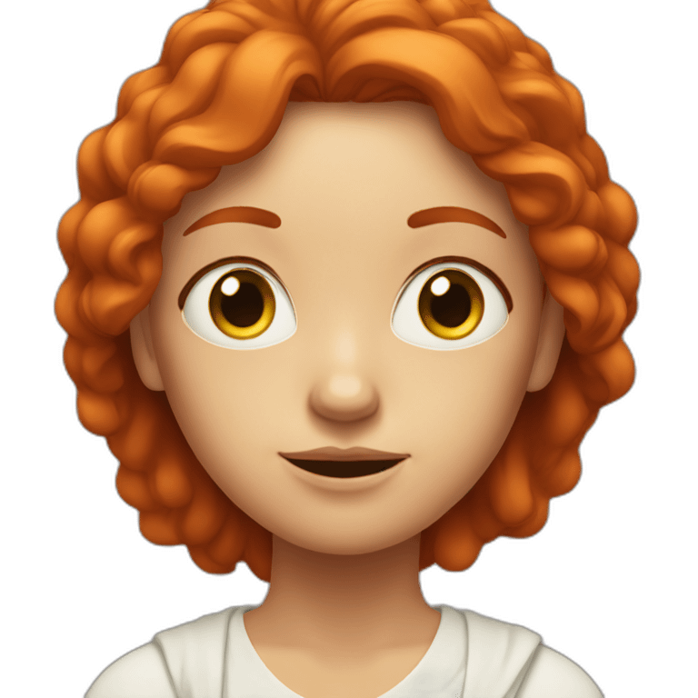 red-haired woman with wild eyes meditating emoji