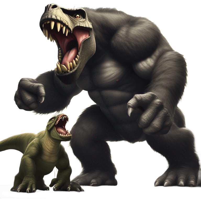 king kong vs t-rex emoji