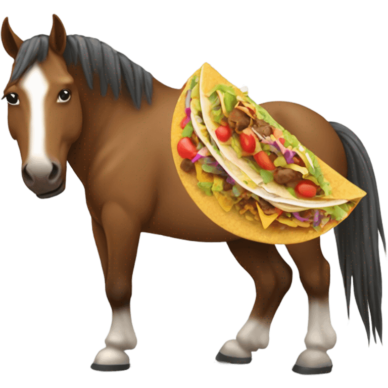 Horse holding a taco emoji