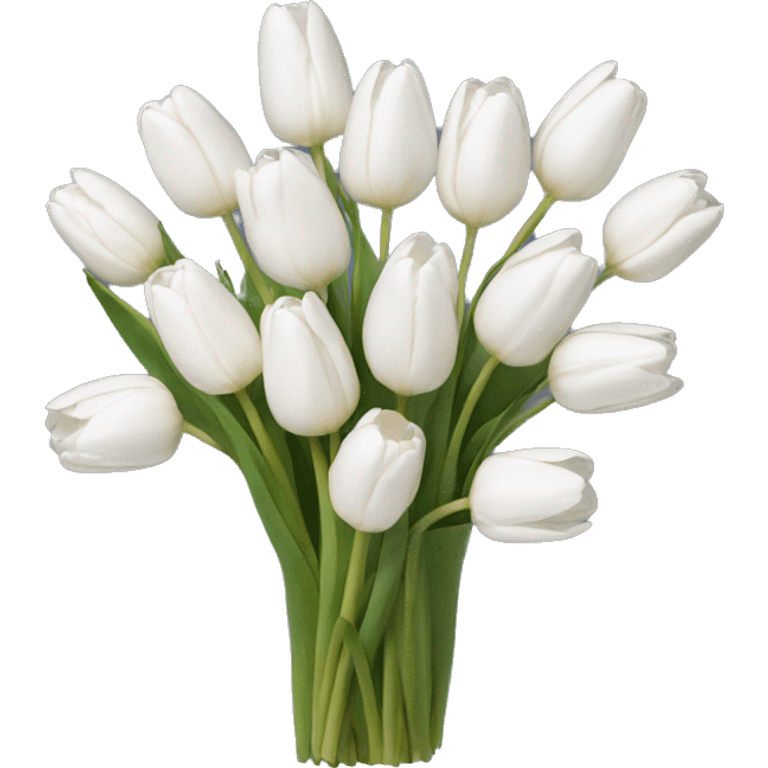 white tulip bouquet  emoji