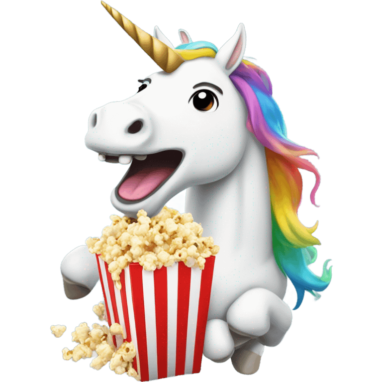 Unicorn eating popcorn  emoji