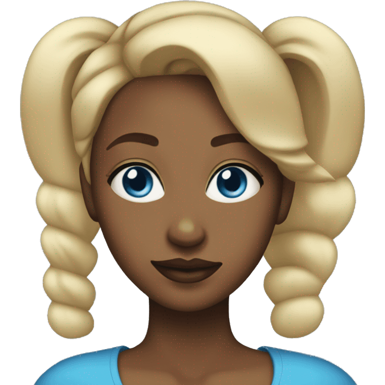 black woman blonde ponytail blue eyes full lips emoji