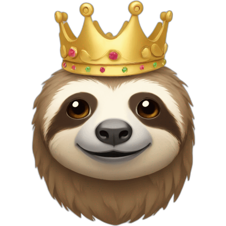 Sloth wearing crown emoji