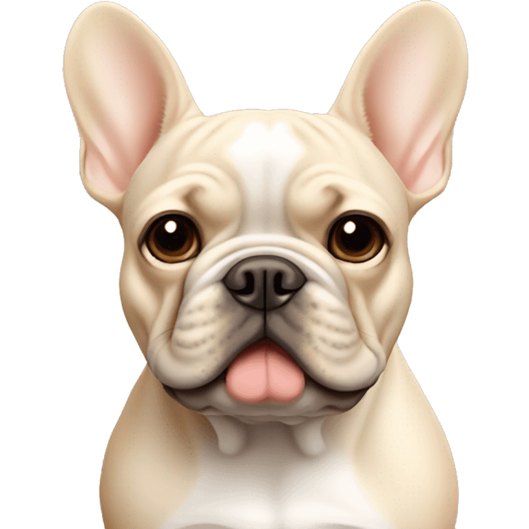 Beige French bulldog without black mask emoji