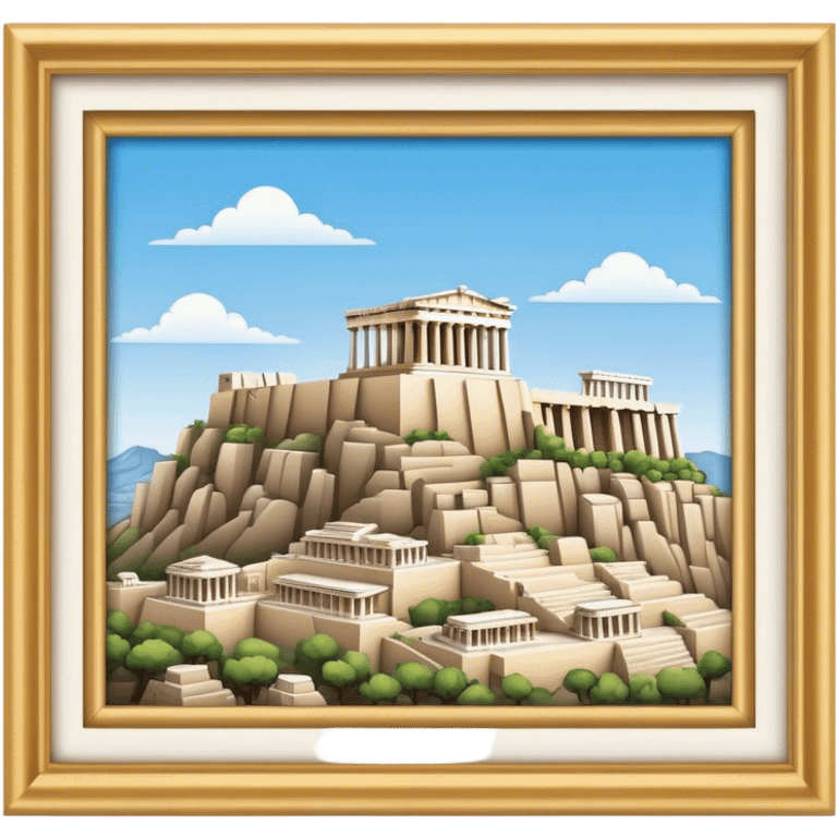 Cinematic Realistic Acropolis Landmark Emoji, showcasing ancient ruins set against a clear sky rendered with intricate detail and timeless lighting. emoji