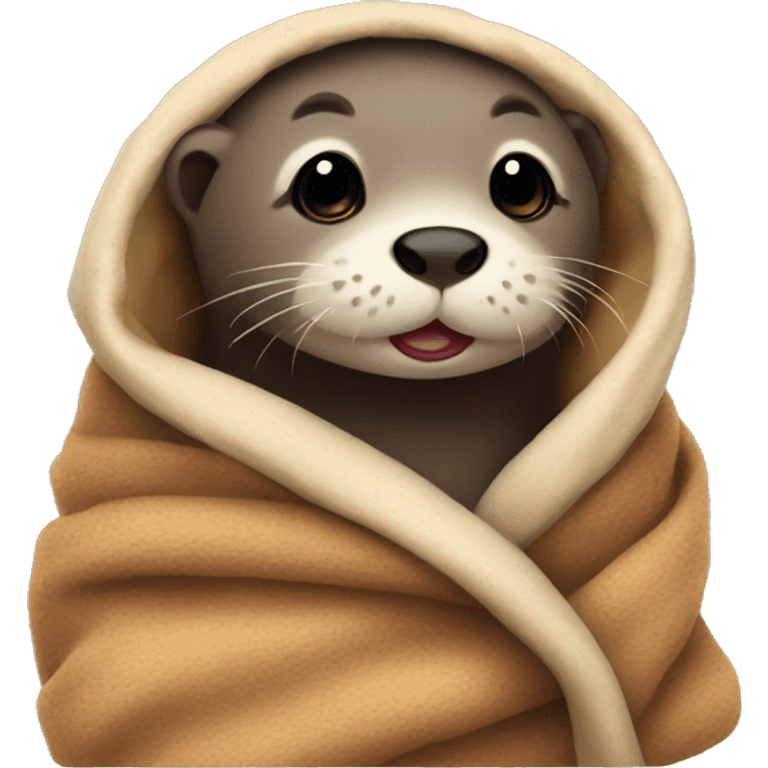 Otter in a blanket emoji