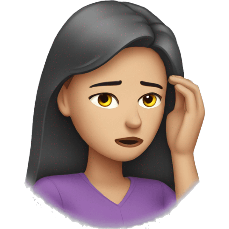 Woman with Migraine pain emoji