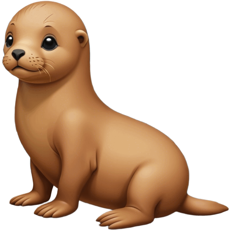 Baby sea lion on the rocky shore emoji