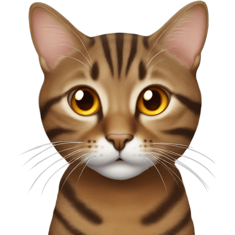 brown tabby cat with a little orange on the face  emoji