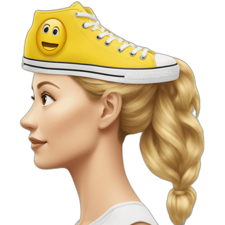 Shoe on womans head emoji