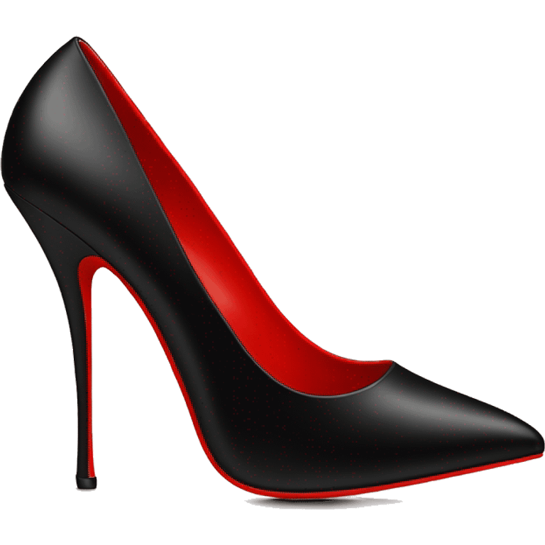 Valentina Black high heels with red bottom emoji