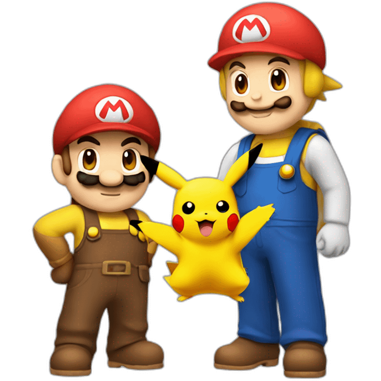 Pikachu and mario emoji