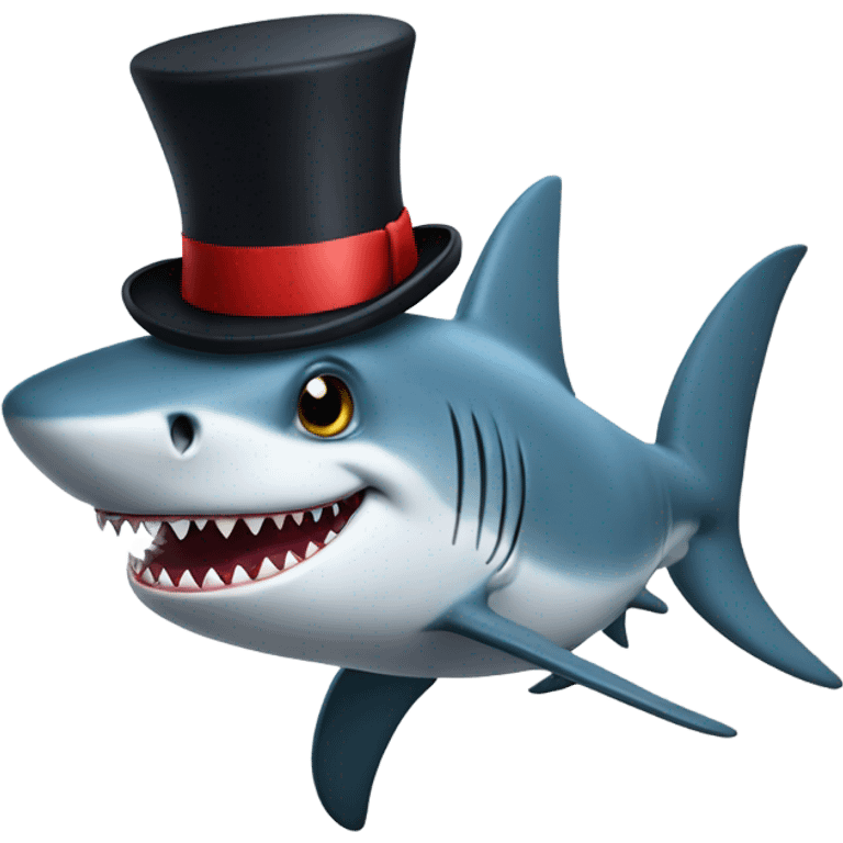 Autistic Shark with a top hat emoji