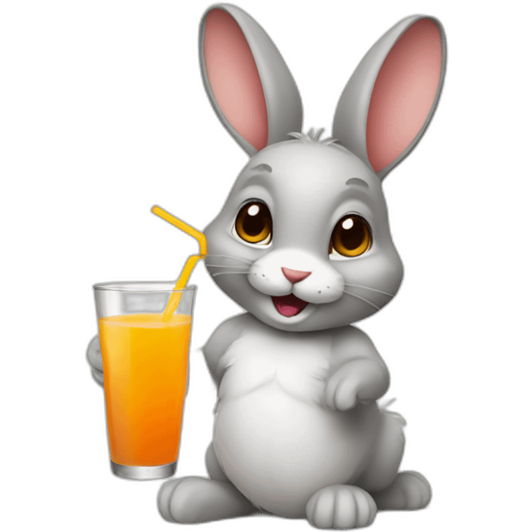 rabbit with juice emoji