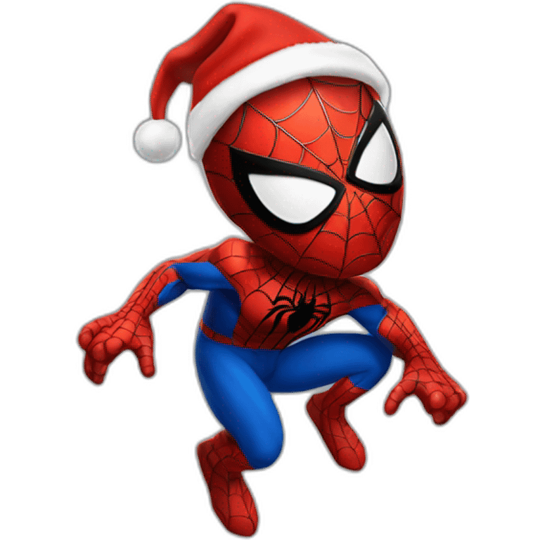 Spiderman With christmas hat emoji