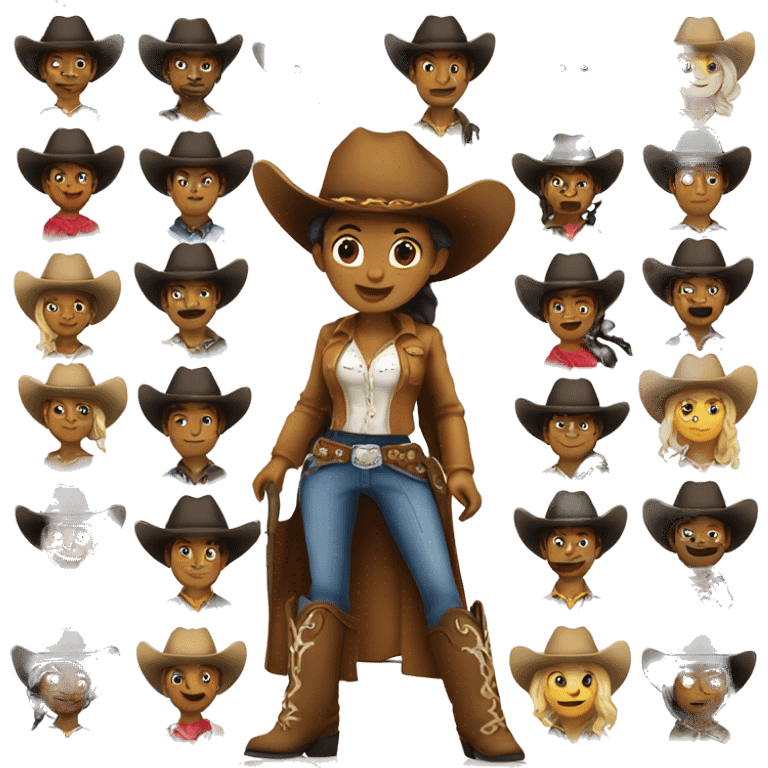 cowgirl with cowboy  emoji