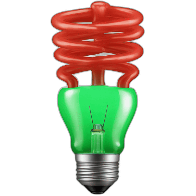 green lightbulb with red filament emoji