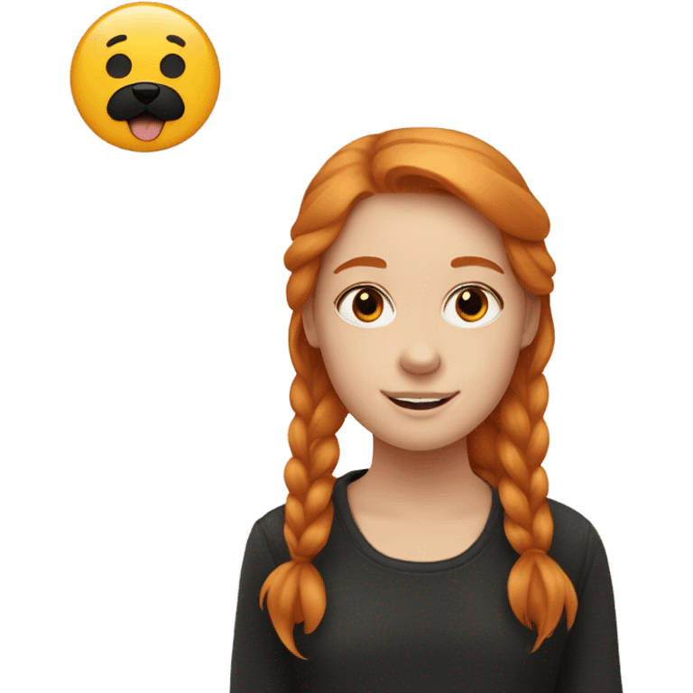 Ginger girl with black spitz emoji