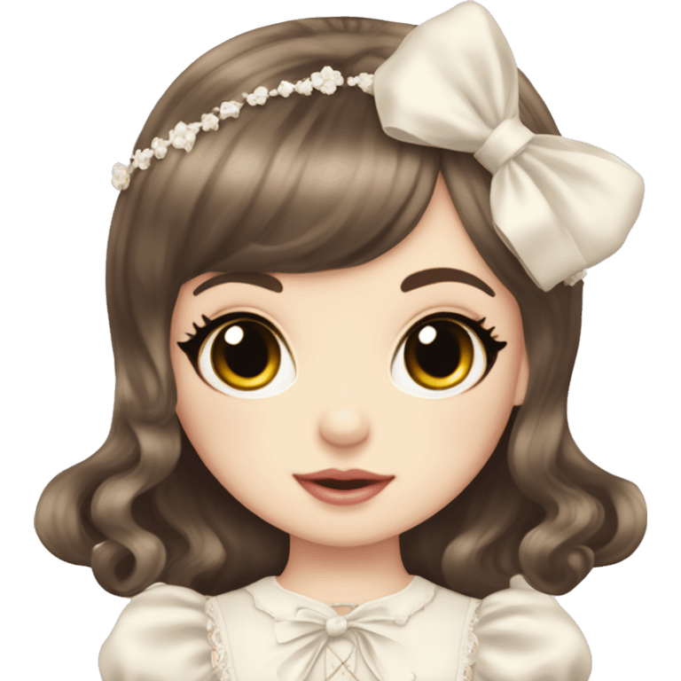 Angelic pretty delicate brunette girl  emoji