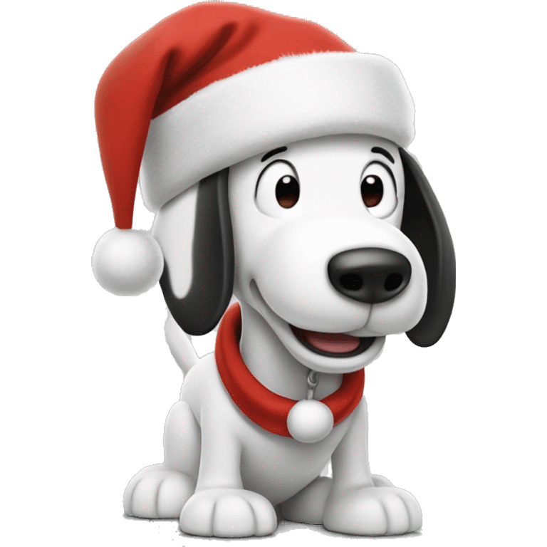 Snoopy with Santa hat emoji