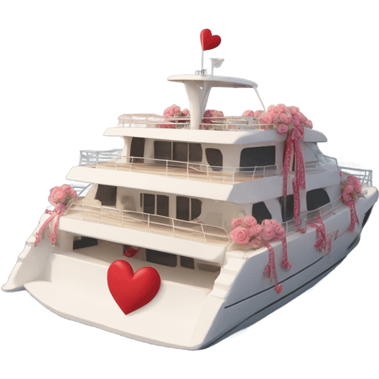 Catamaran and Valentine’s Day emoji