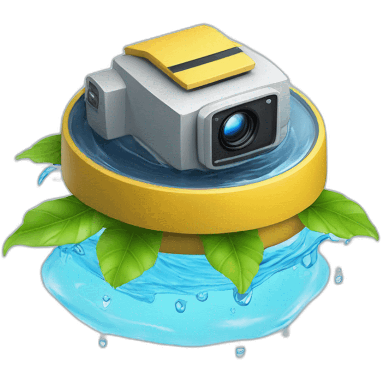 security-ptz-camera-and-small-leaf-floating-on-water-block emoji