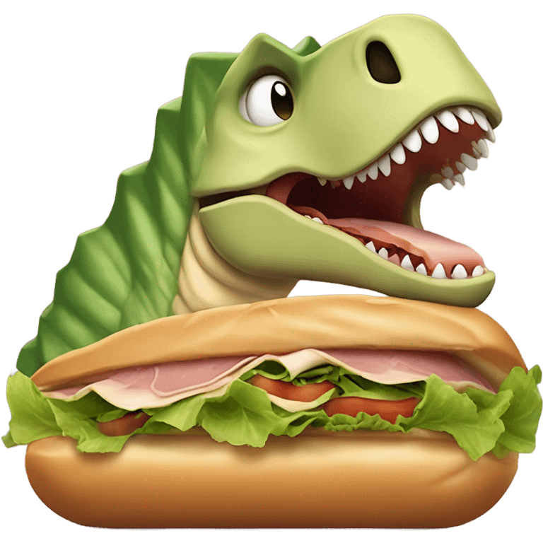 dinosaur eating a sub emoji