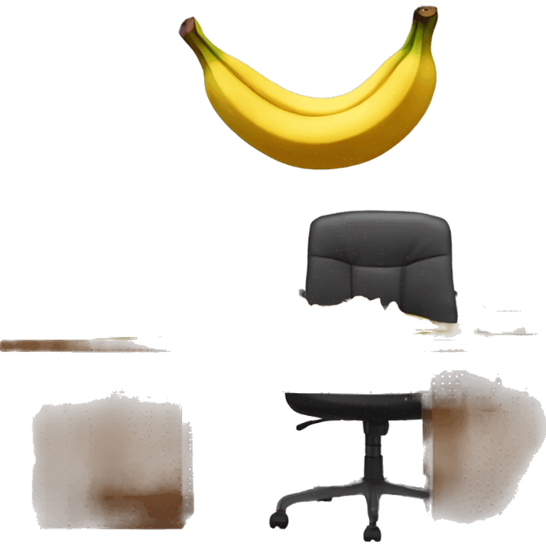 man sits at the office table and throws a banana peel. emoji