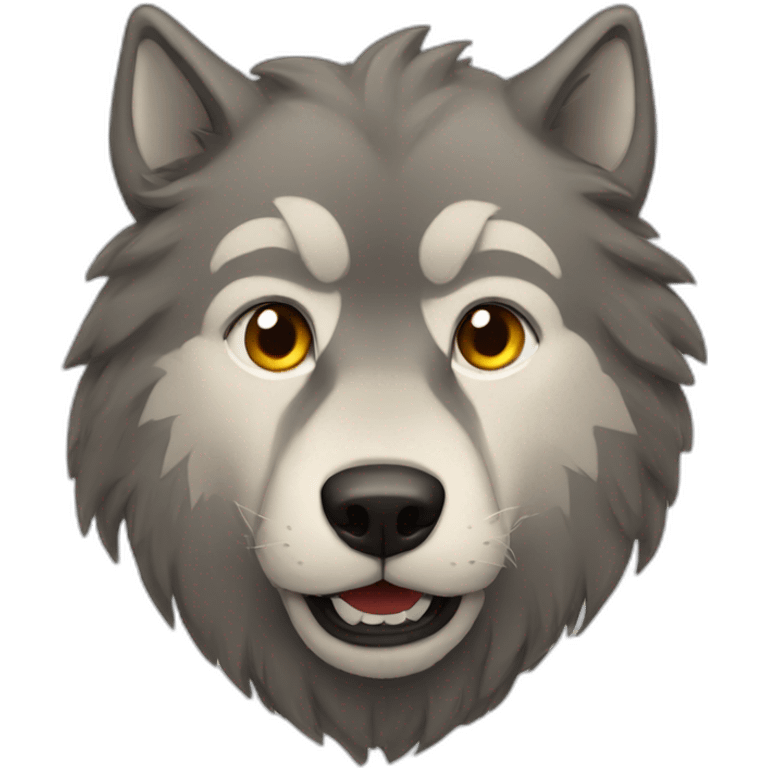 Bearded wolf emoji