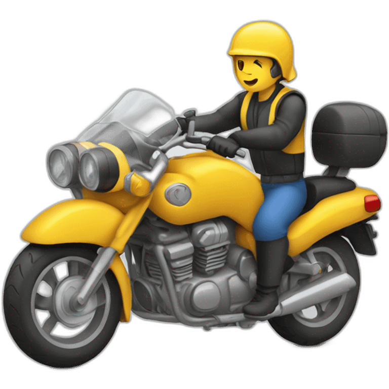 Voiture conduit par une moto emoji